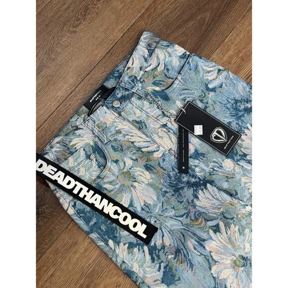 $145 Dead Than Cool Jacquard Oil Paint Abstract Tapestry Streetwear Pants Sz 29 - Picture 2 of 5